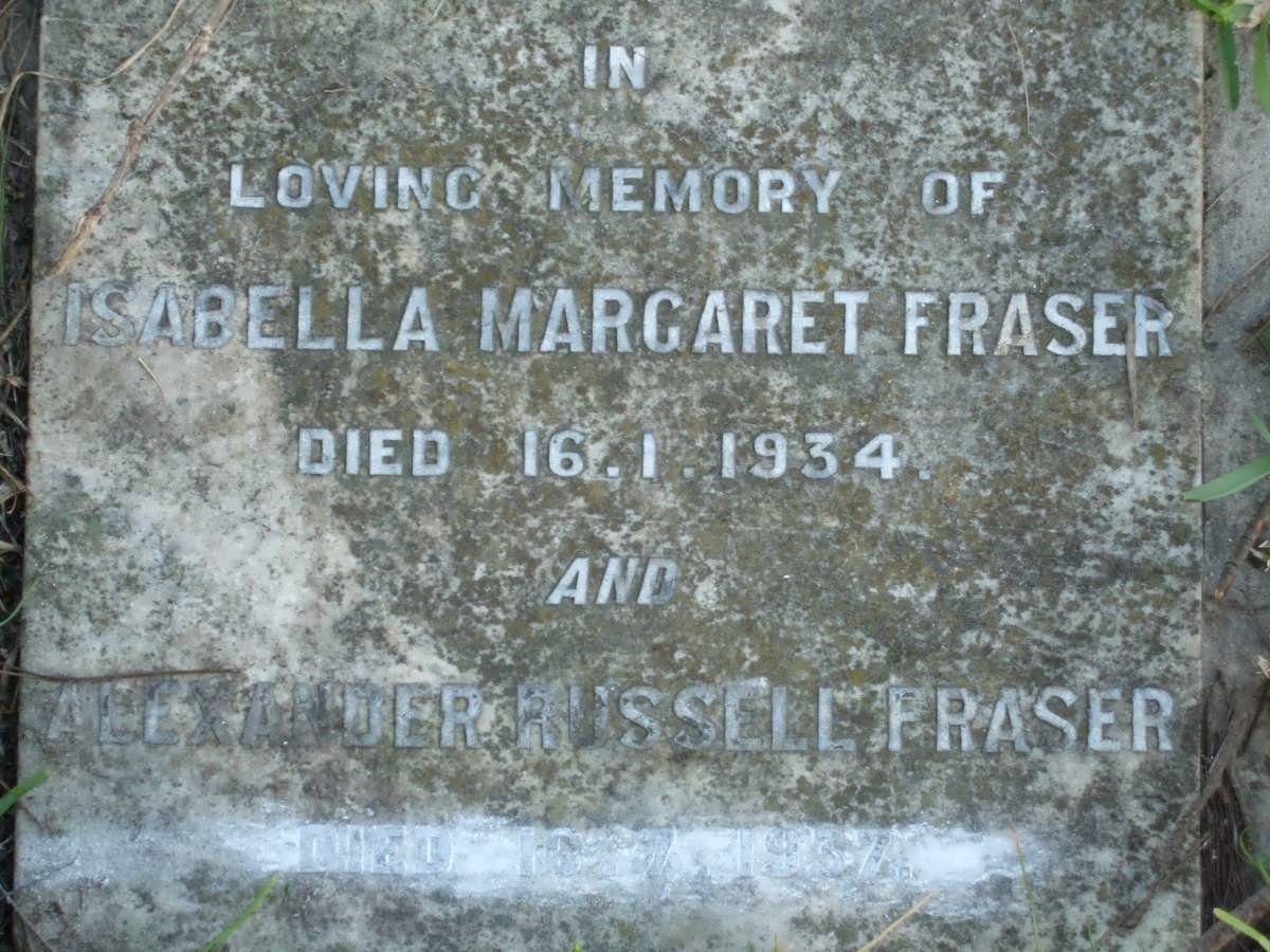 FRASER Alexander Russell -1937 &amp; Isabella Margaret -1934