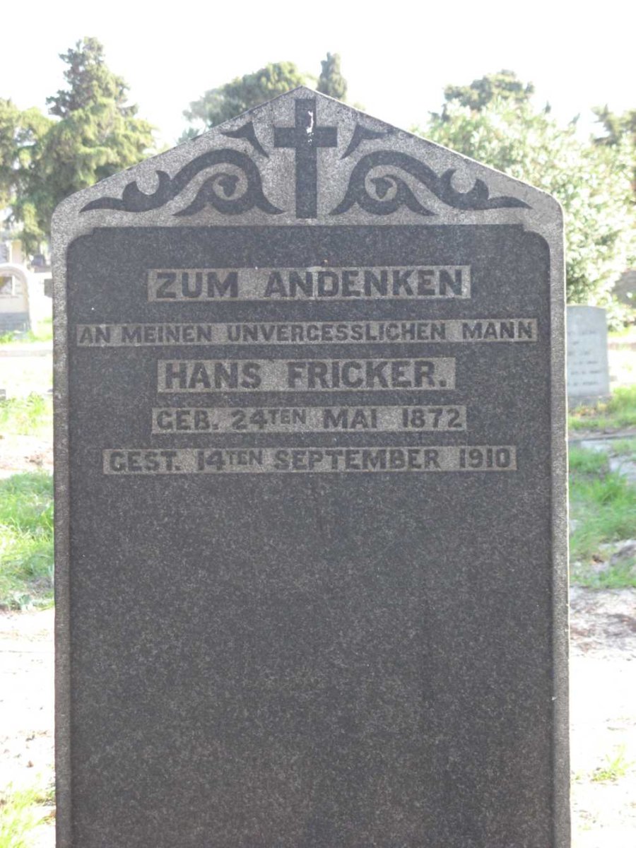 FRICKER Hans 1872-1910
