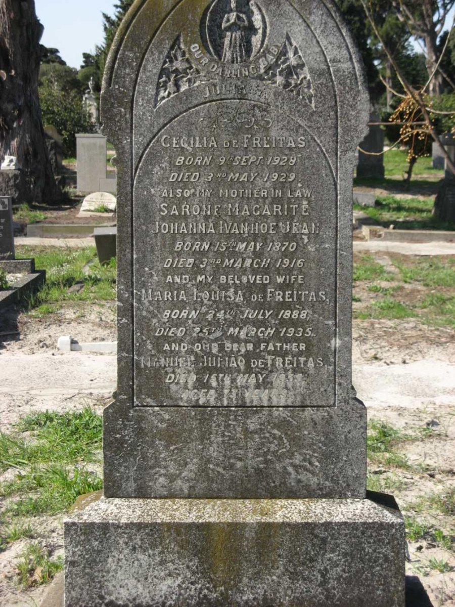 FREITAS Manuel Julião, de -19?5 &amp; Maria Louisa 1888-1935 :: FREITAS Cecilia, de 1928-1929