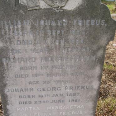 FRIEBUS Johann Georg 1887-1961 &amp; Martha Margaretha Willemina SMITH 1887-1967