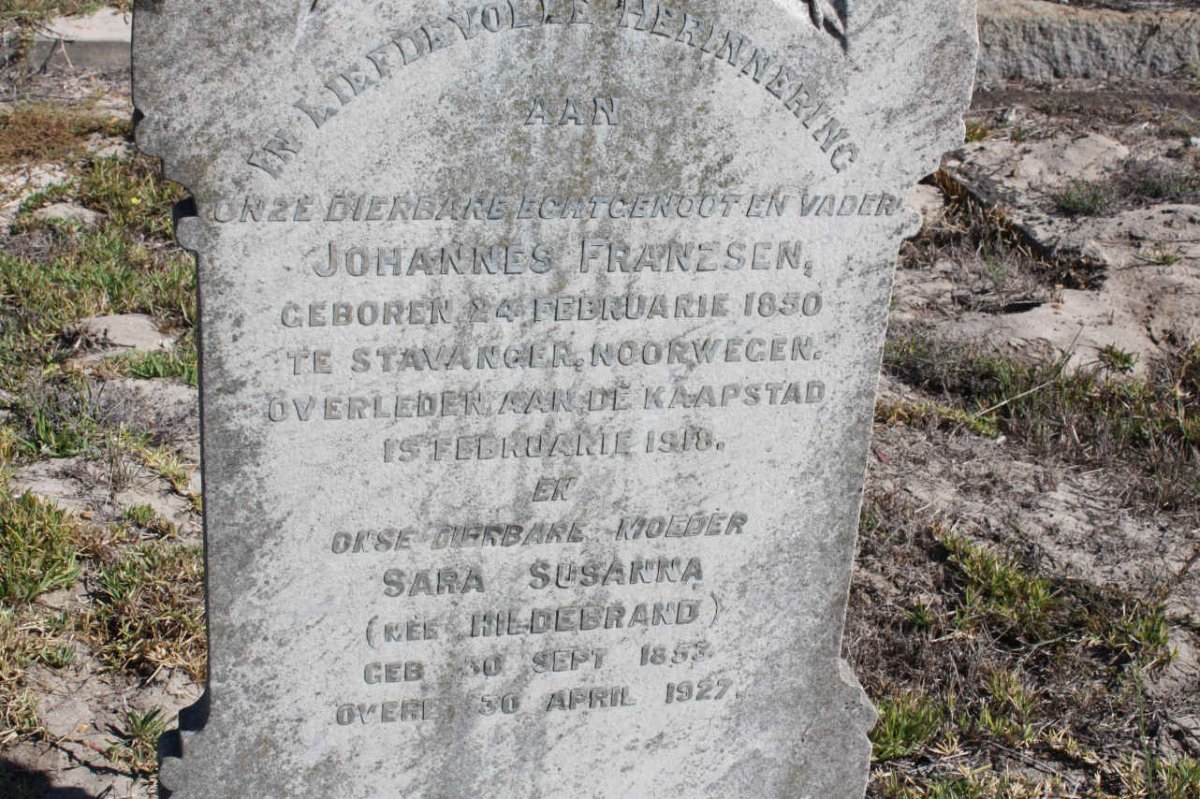 FRANZSEN Johannes 1850-1918 &amp; Sara Susanna HILDEBRAND 1853-1927