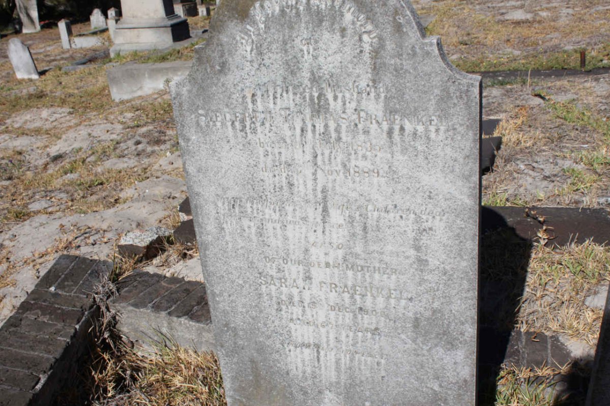 FRAENKEL Siegfried Thomas 1835-1889 &amp; Sarah -1908