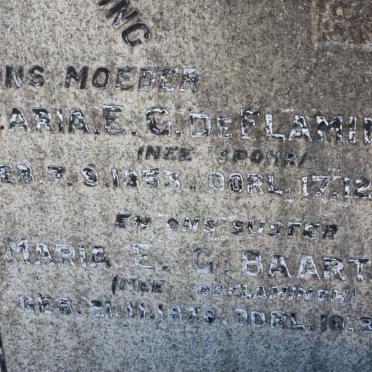 FLAMINGH Maria E.G., de nee SPOHR 1853-1941 :: BAARTMAN Maria E.G. nee DE FLAMINGH 187?-1917