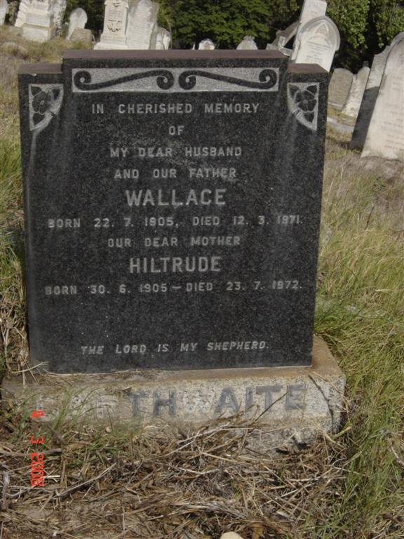 GARTHWAITE Wallace 1905-1971 &amp; Hiltrude 1905-1972
