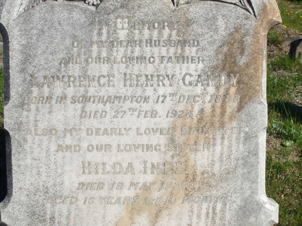 GANDY Lawrence Henry -1883-1924 :: GANDY Hilda Inez -1927