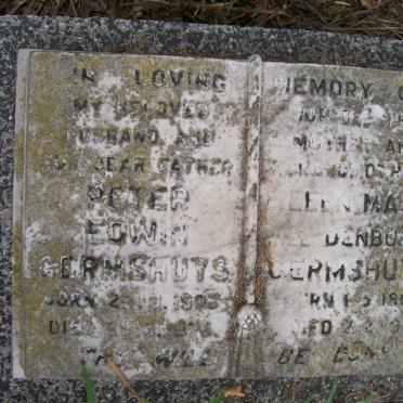 GERMSHUYS Peter Edwin 1903-1975 &amp; Eileen Mabel DENBURY 1889-1991