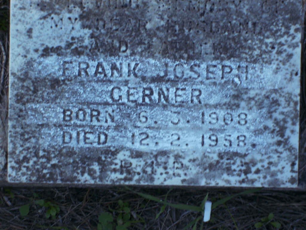 GERNER Frank Joseph 1908-1958
