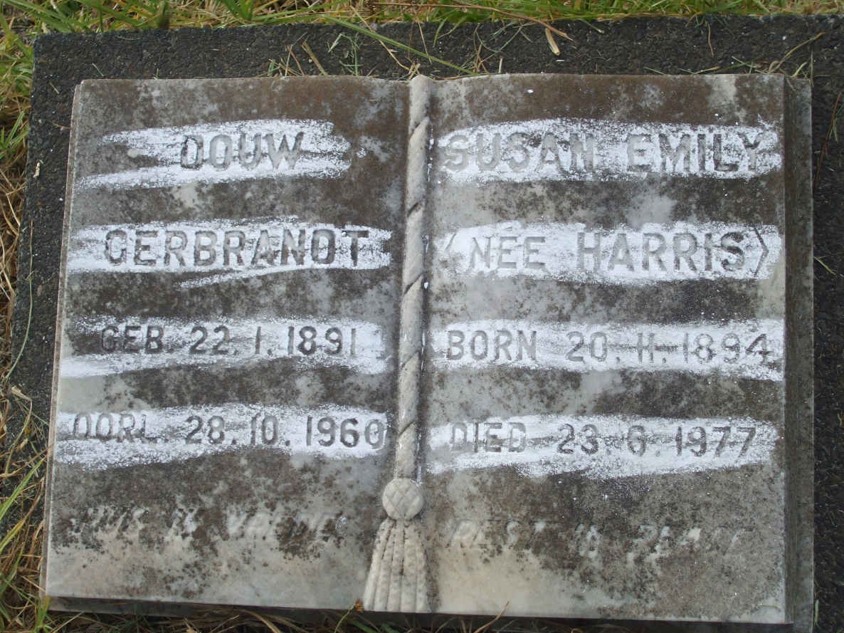 GERBRANDT Douw 1891-1960 &amp; Susan Emily HARRIS 1894-1977