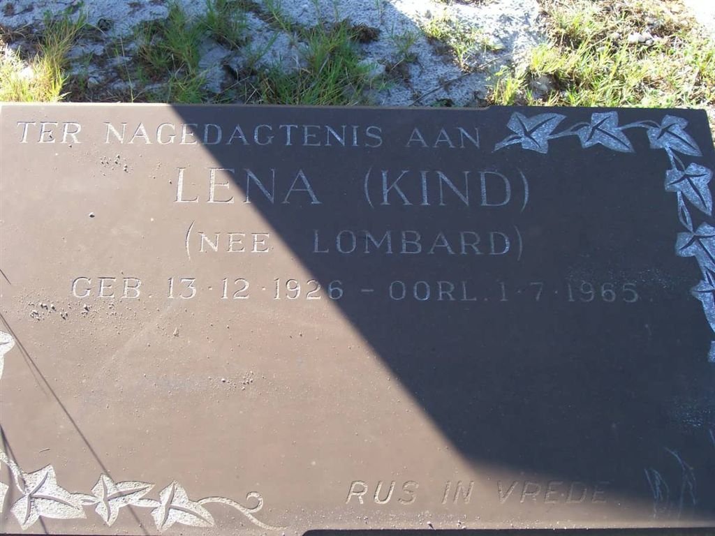 GELDENHUYS Lena nee LOMBAARD 1926-1965