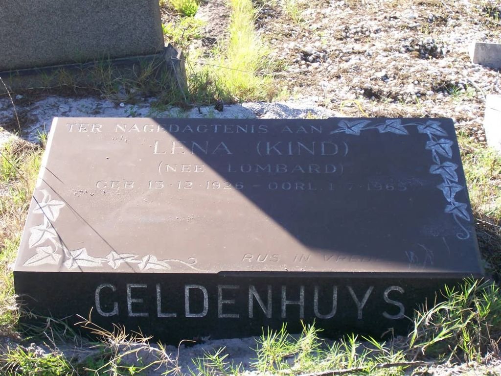 GELDENHUYS Lena nee LOMBAARD 1926-1965