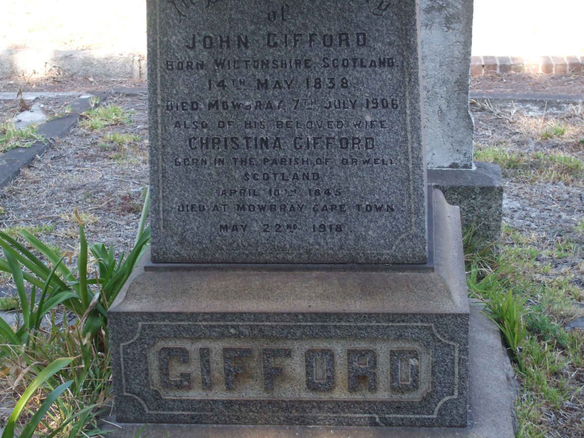 GIFFORD John 1838-1906 &amp; Christina 1845-1918