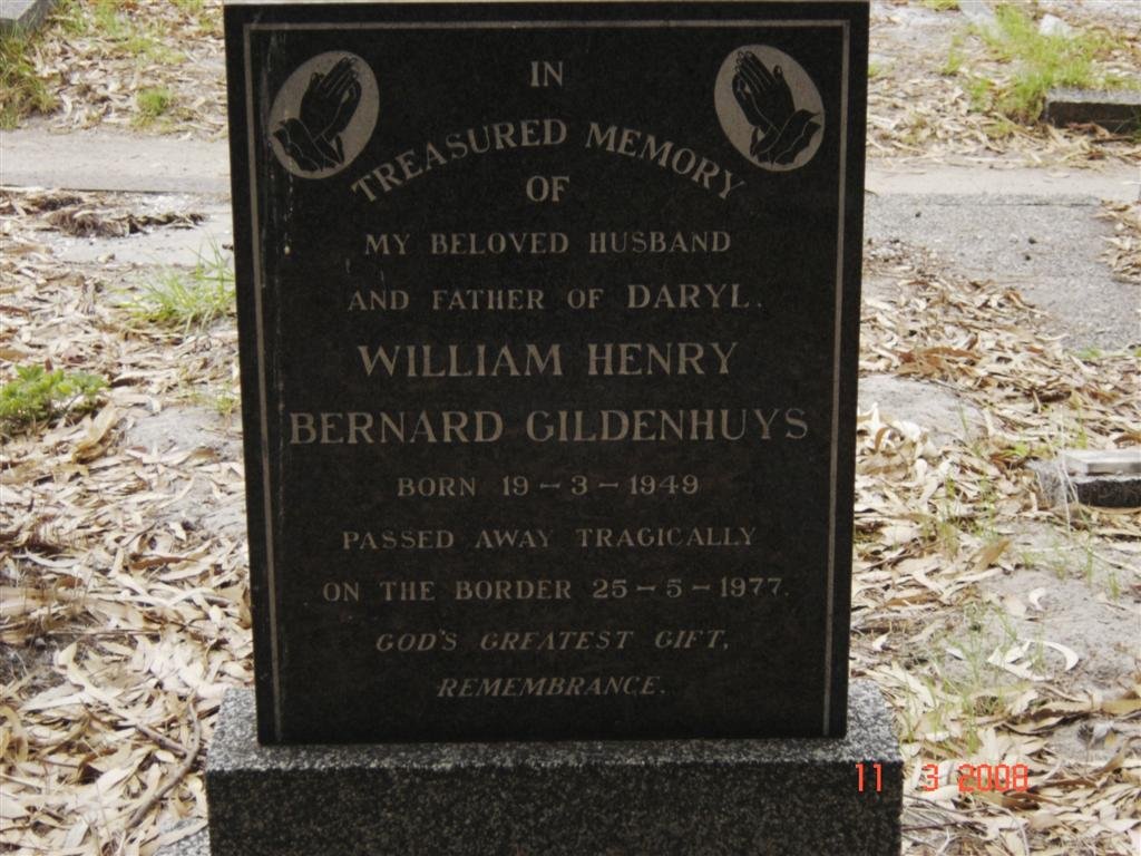 GILDENHUYS William Henry Bernard 1949-1977