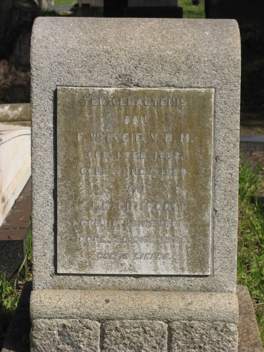 GIE F.W.R. 1862-1929 :: GIE J.D. ROOS 1866-1940