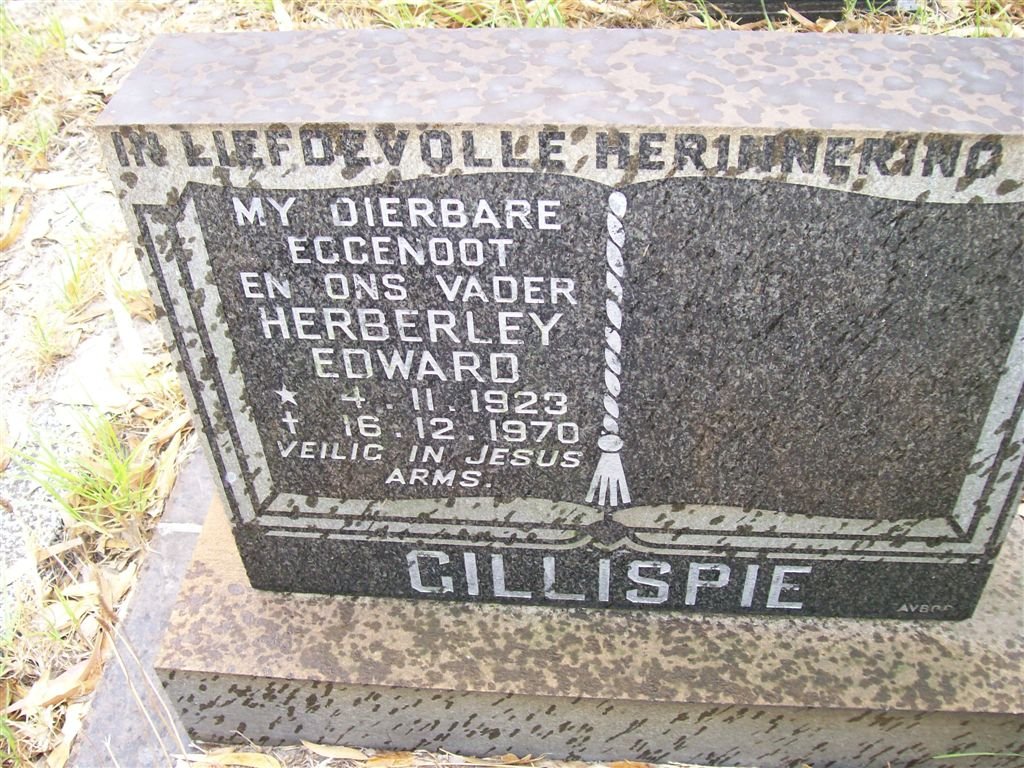 GILLISPIE Herberley Edward 1923-1970