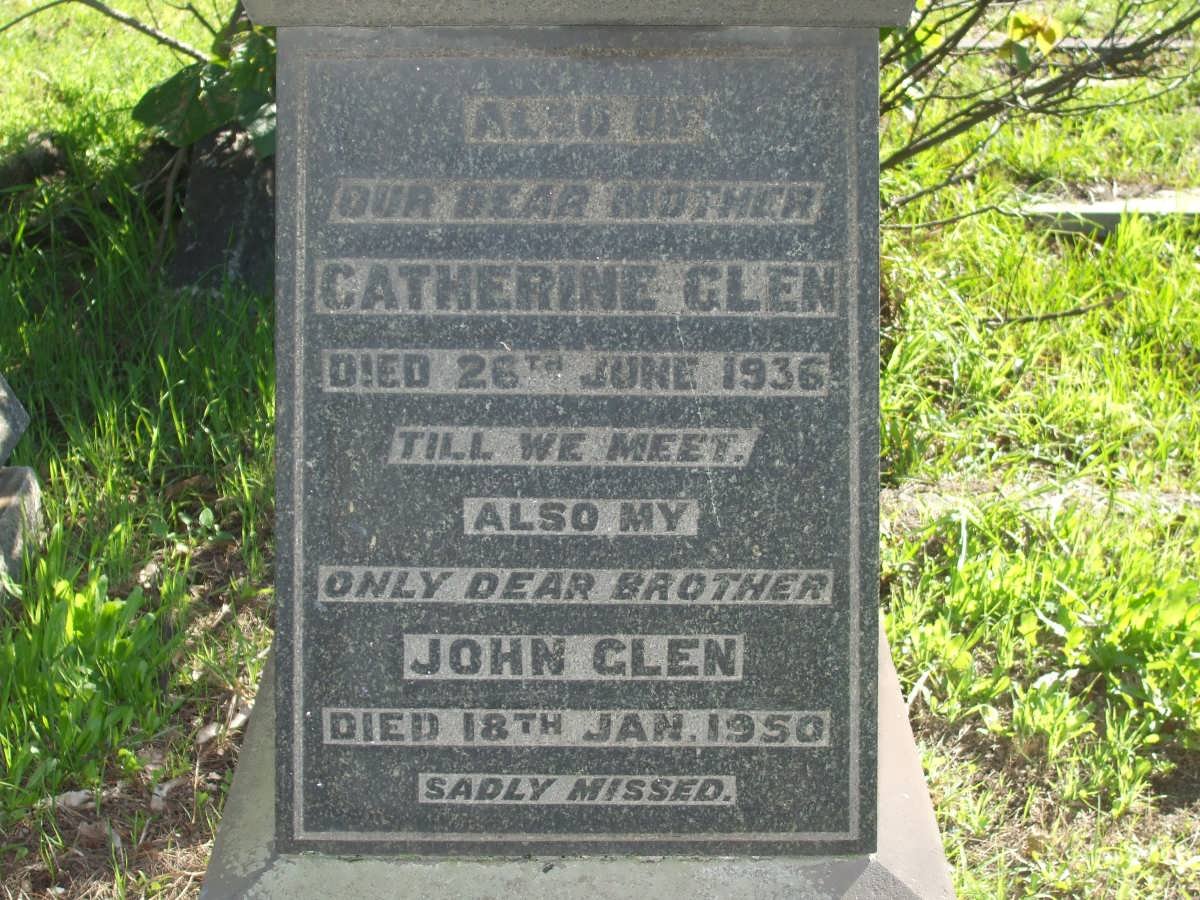 GLEN Catherine -1936 :: GLEN John -1950