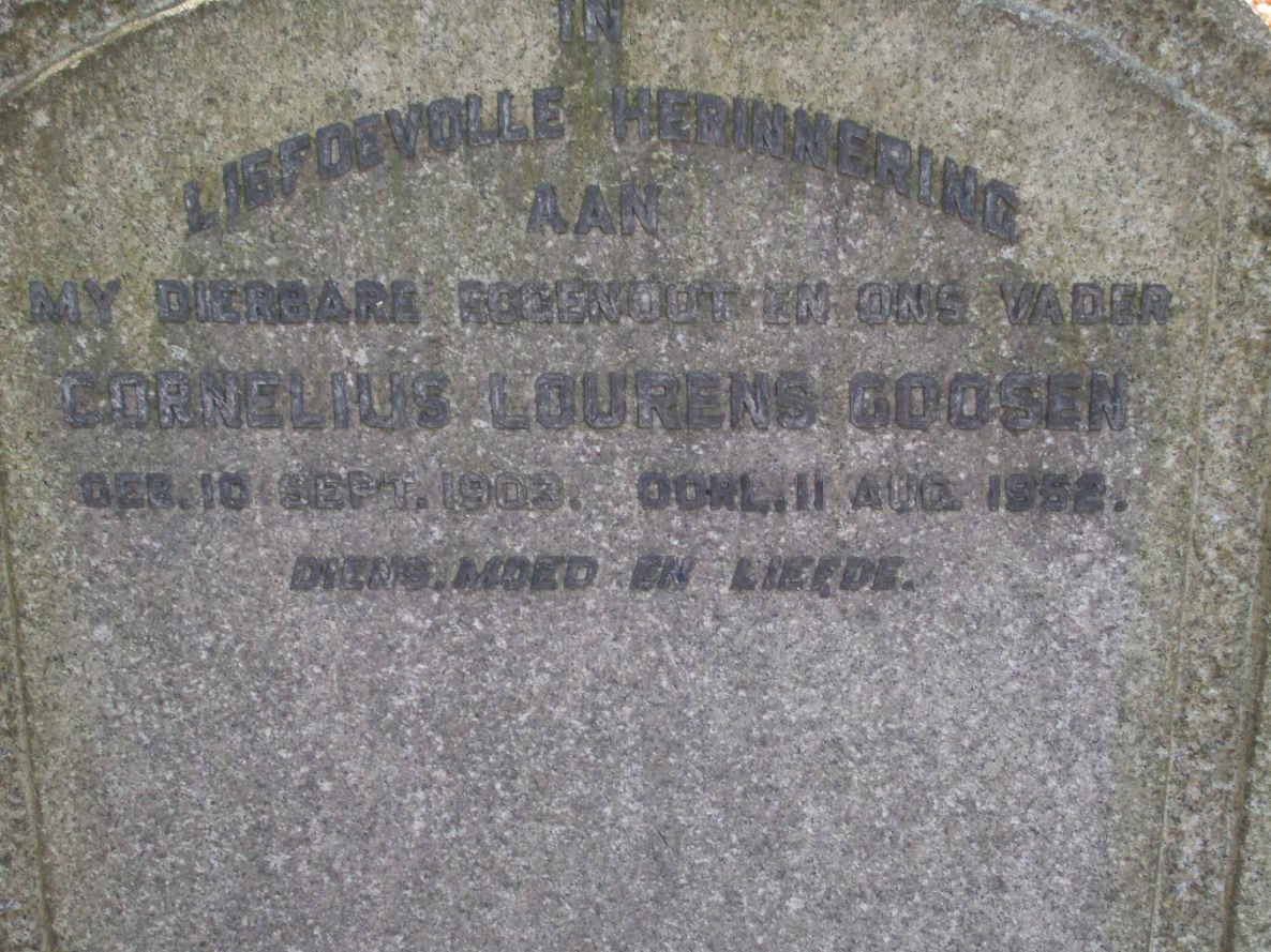 GOOSEN Cornelius Lourens 1903-1952