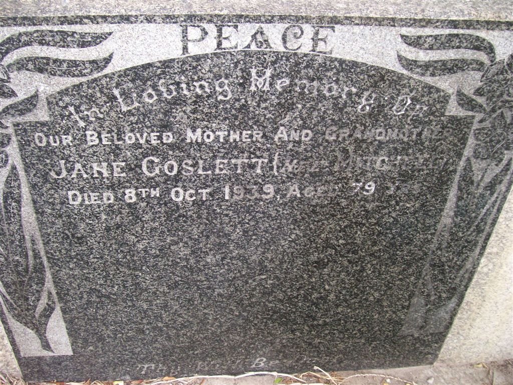 GOSLETT Jane nee MITCHELL -1939