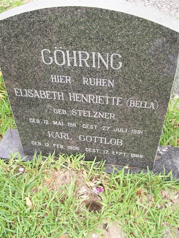 GOHRING Karl Gottlob 1906-1988 &amp; Elisabeth Henriette STELZNER 1911-1981