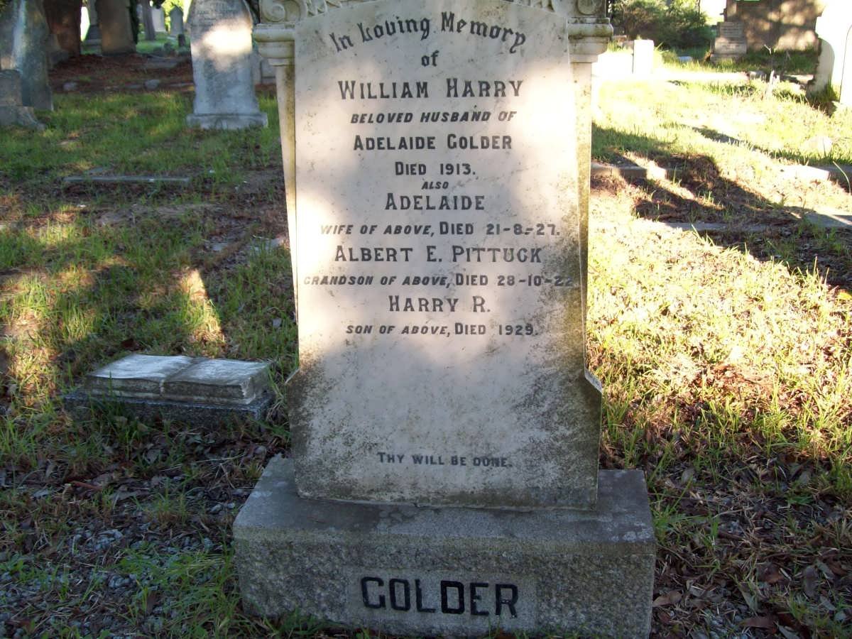 GOLDER William Harry -1913 &amp; Adelaide -1927 :: PITTUCK Albert E. -1922 :: GOLDER Harry R. -1929