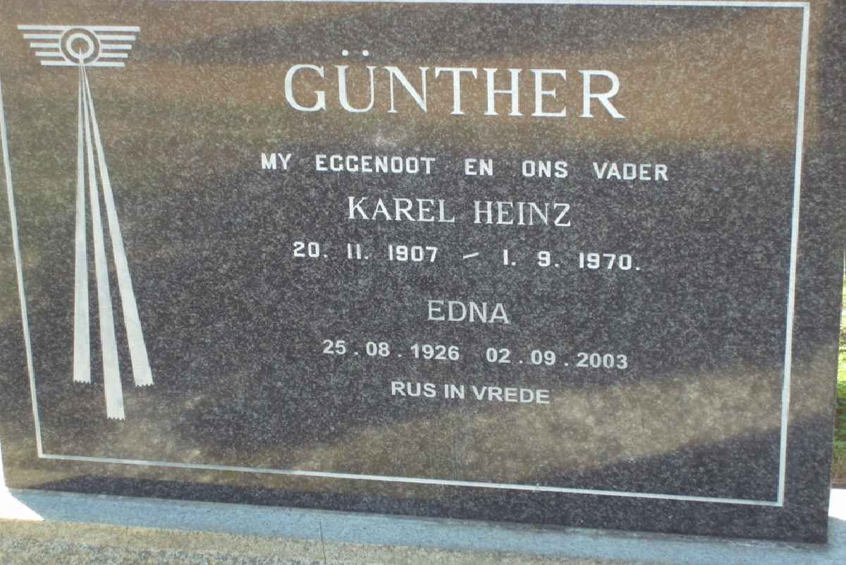 GUNTHER Karel Heinz 1907-1970 &amp; Edna 1926-2003
