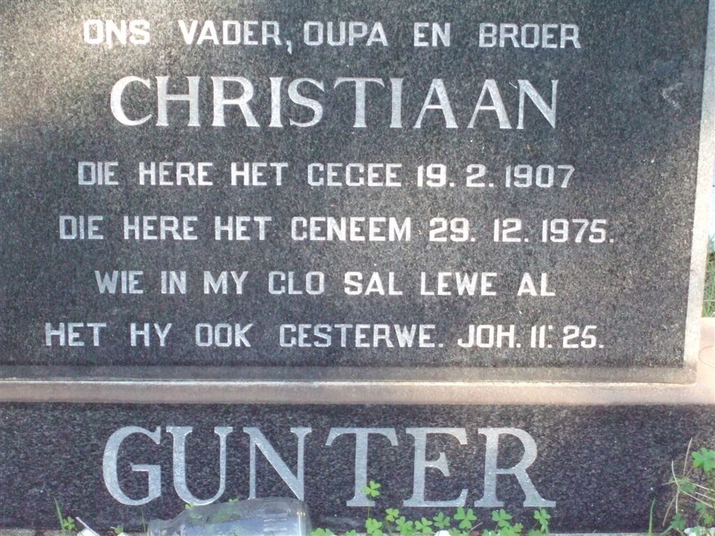GUNTER Christiaan 1907-1975