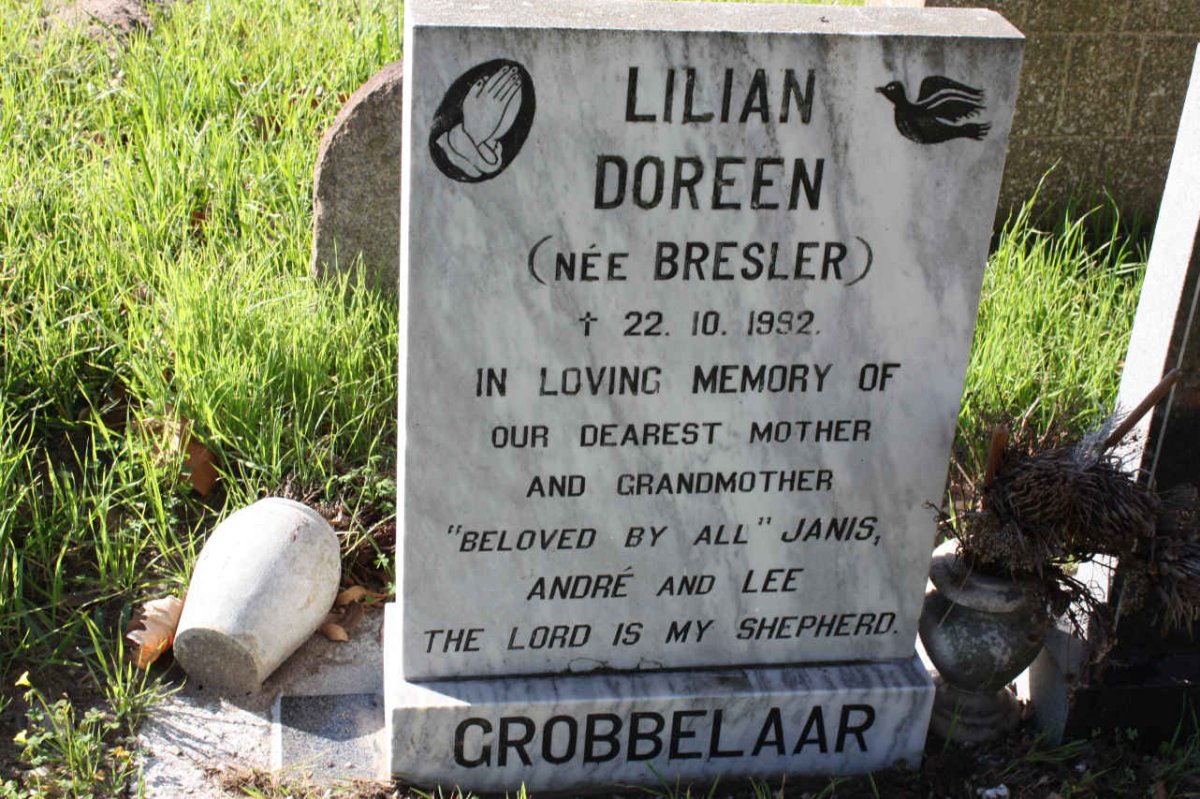 GROBBELAAR Lilian Doreen nee BRESLER -1992