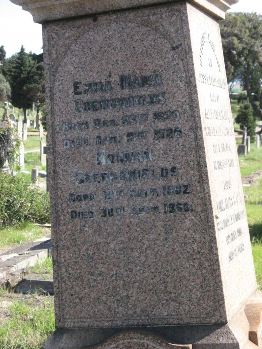 GREENSHIELDS Norman 1882-1968 &amp; Emma Maria 1870-19?8