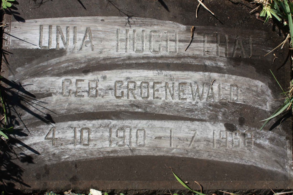GROENEWALD Unia Hugo Thal 1910-1968
