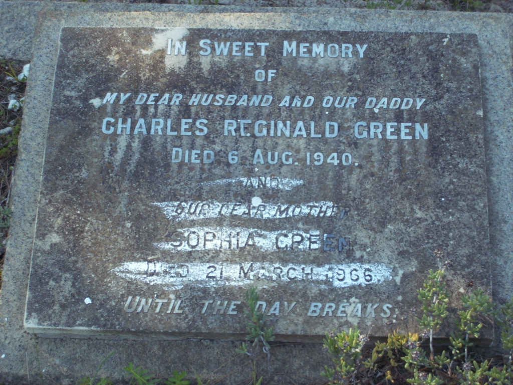 GREEN Charles Reginald  -1940 &amp; Sophia  -1966