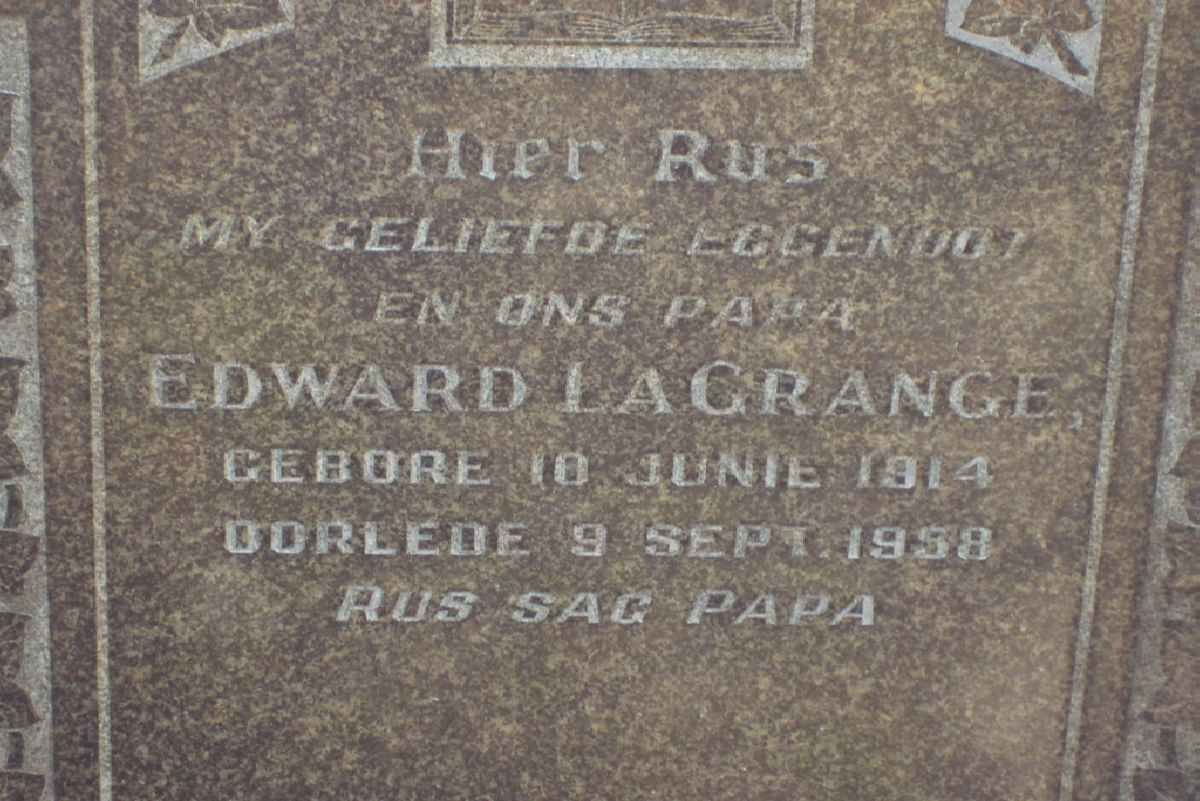 GRANGE Edward, la 1914-1958