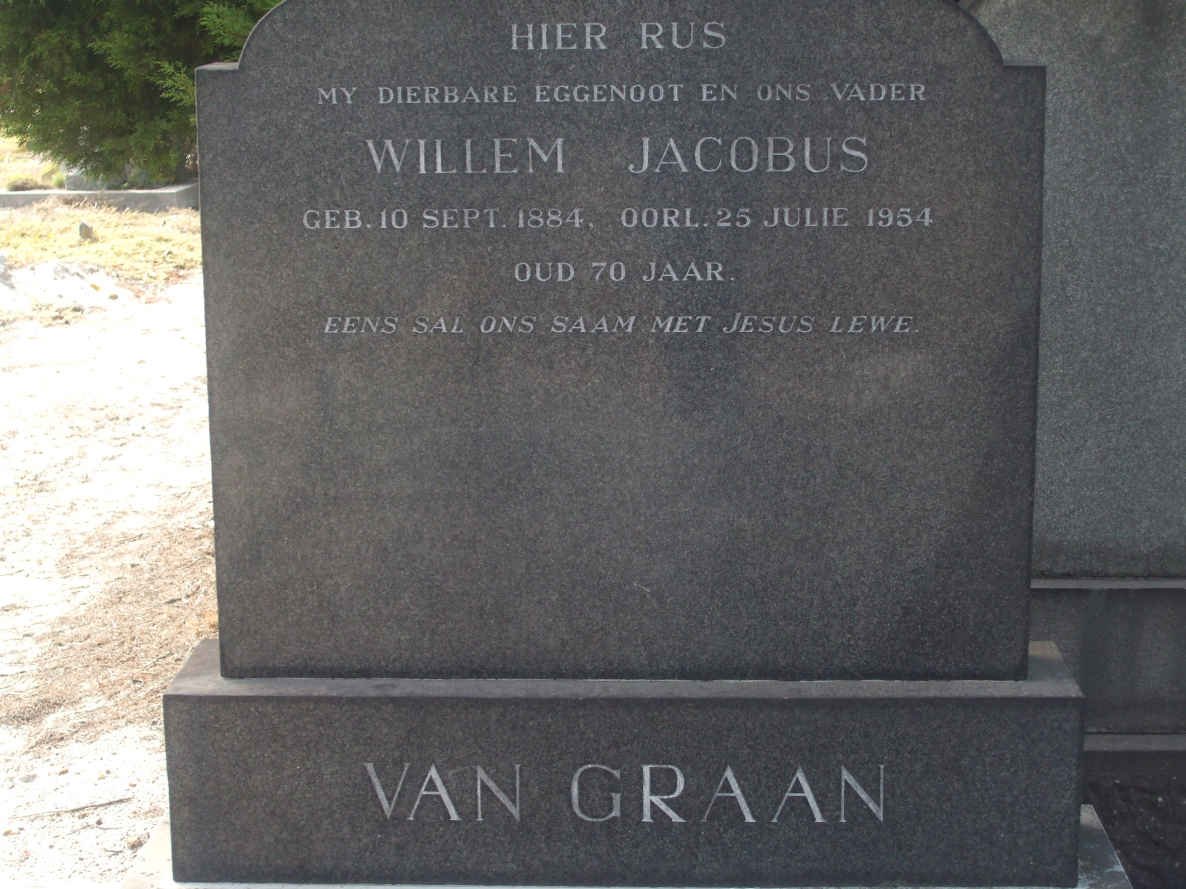 GRAAN Willem Jacobus, van 1884-1954