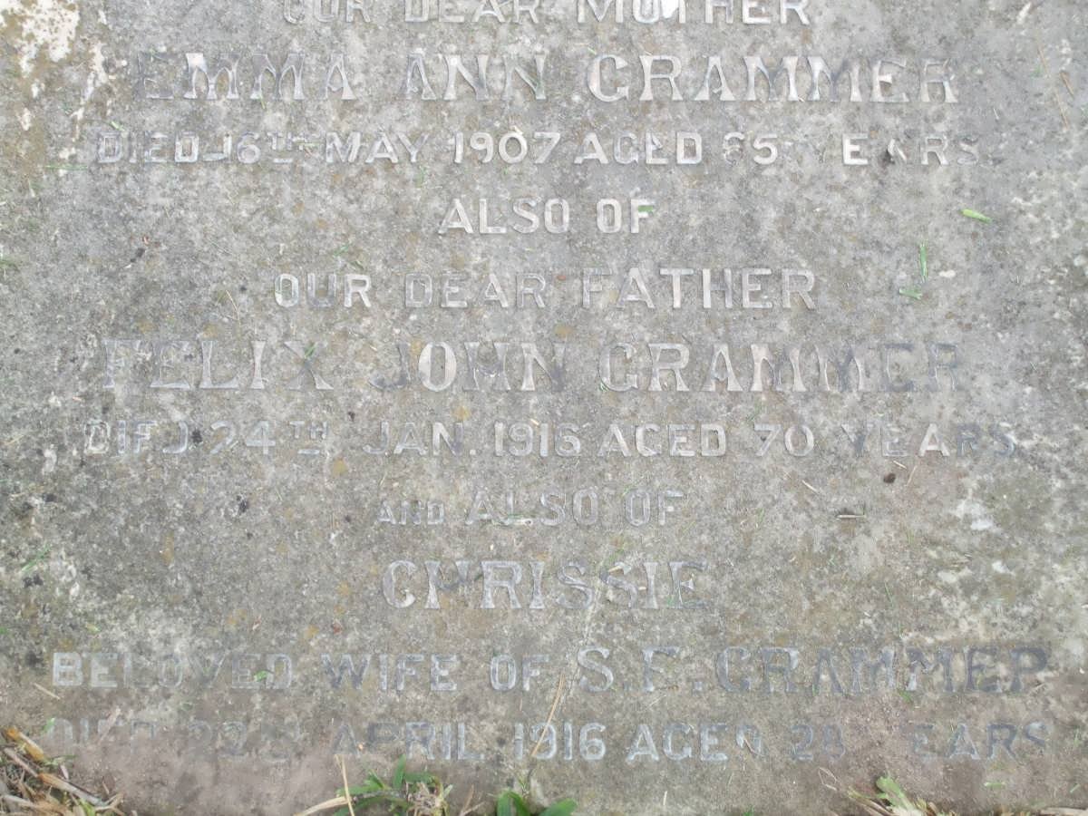GRAMMER Felix John -1916 &amp; Emma Ann -1907 :: GRAMMER Chrissie -1916