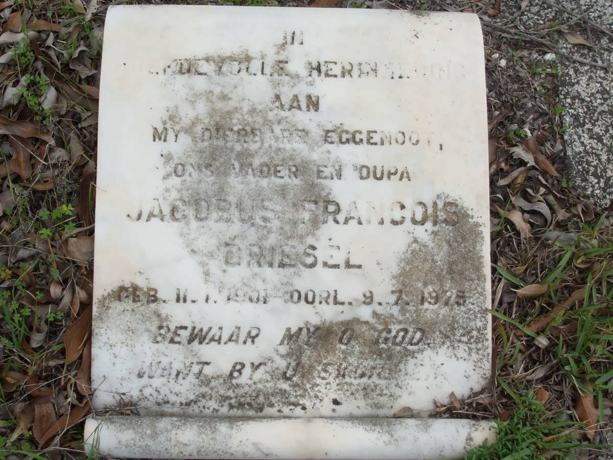 GRIESEL Jacobus Francois 1901-1975