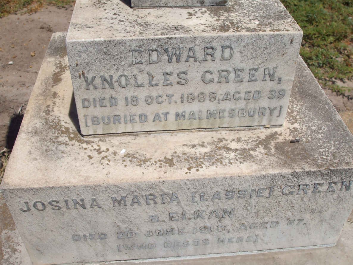GREEN Edward Knolles -1888 :: GREEN Josina Maria nee ELKAN -1918