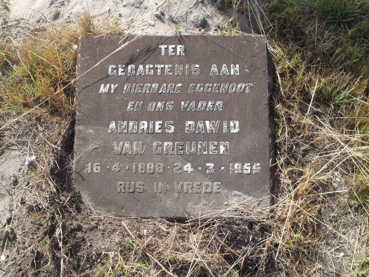 GREUNEN Andries Dawid, van 1888-1955