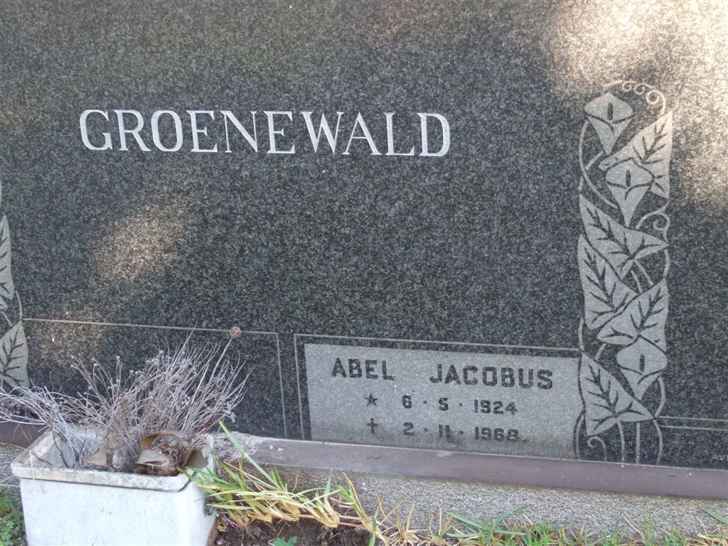 GROENEWALD Abel Jacobus 1924-1968