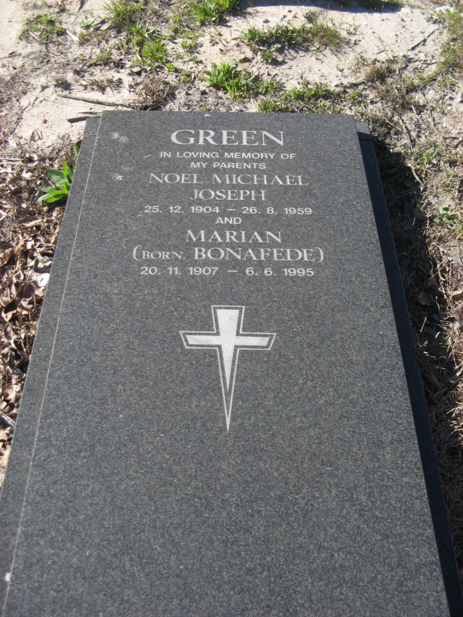GREEN Noel Michael Joseph 1904-1959 &amp; Marian BONAFEDE 1907-1995