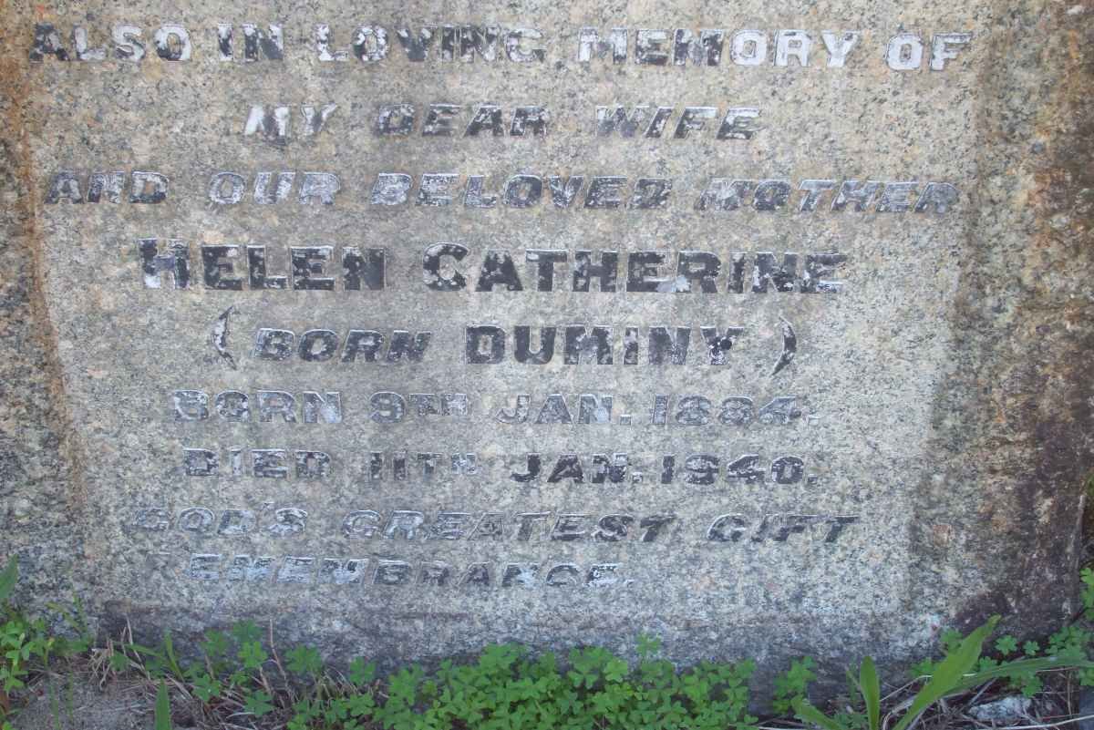 GROENEWALD Helen Catherine nee DUMINY 1884-1940