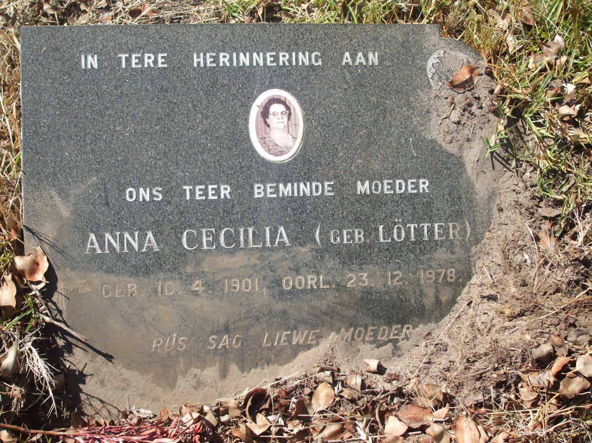 GROENEWALD Anna Cecilia nee LÖTTER 1901-1978