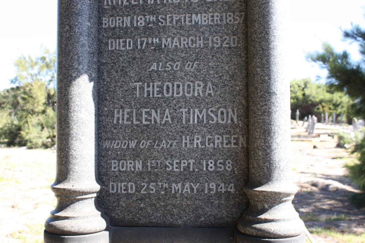 TIMSON Theodora Helena nee BICCARD 1858-1944