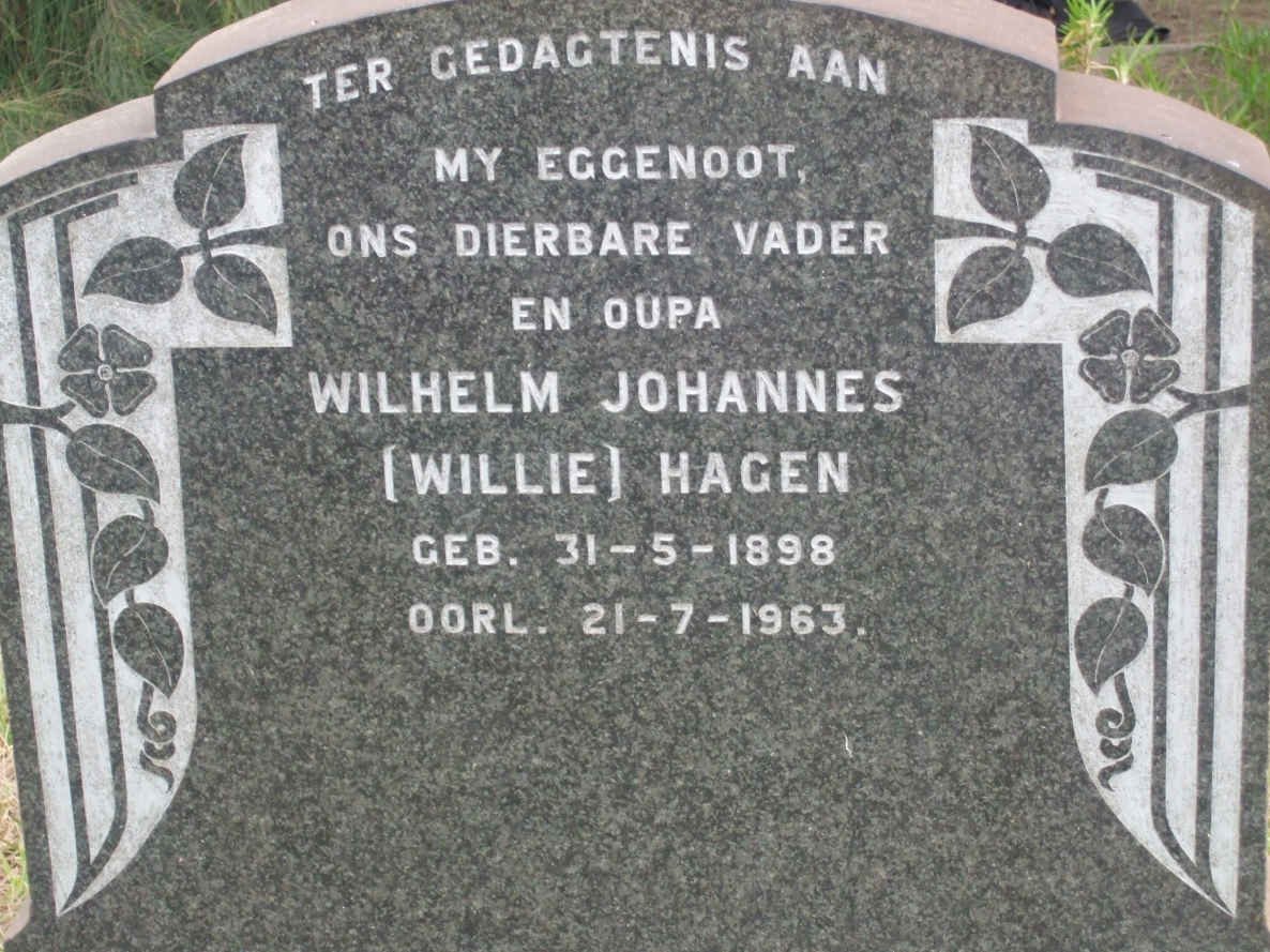 HAGEN Wilhelm Johannes 1898-1963