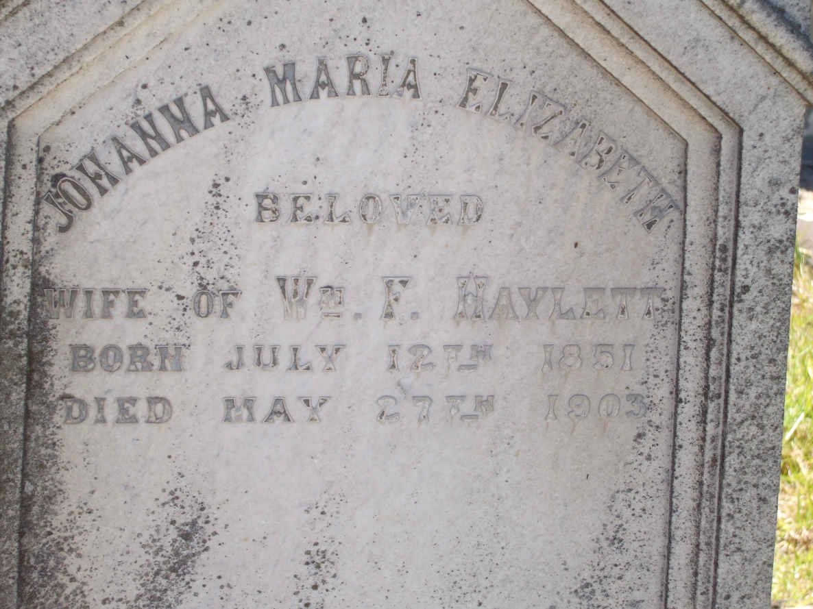 HAYLETT Johanna Maria Elizabeth 1851-1903
