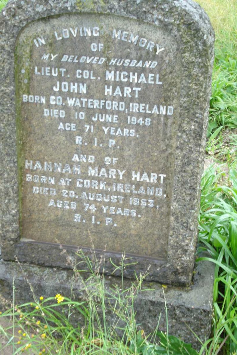 HART Michael John -1948 &amp; Hannah Mary -1953