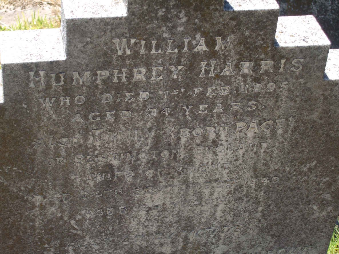 HARRIS William Humphrey -1895 &amp; Emily PAGE -1949