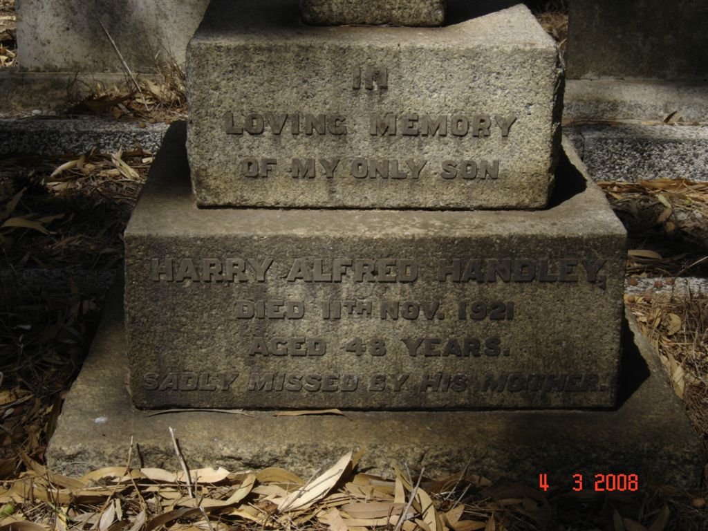 HANDLEY Harry Alfred -1921