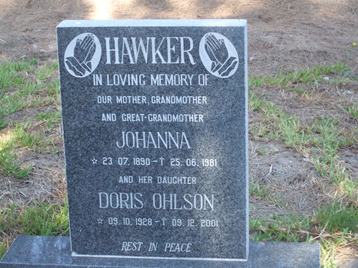HAWKER Johanna 1890-1981 :: OHLSON Doris 1928-2001