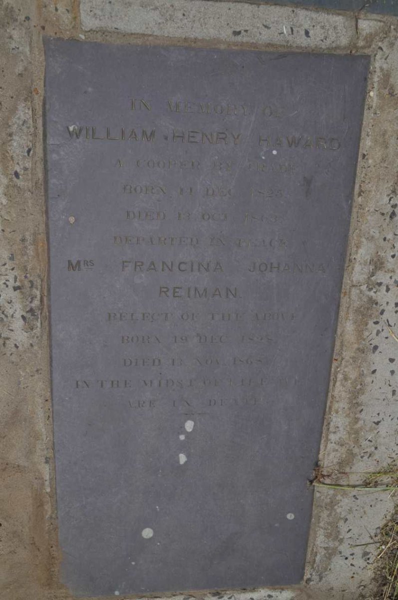 HAWARD William Henry 1825-1863 :: REIMAN Francina Johanna 18?8-1865
