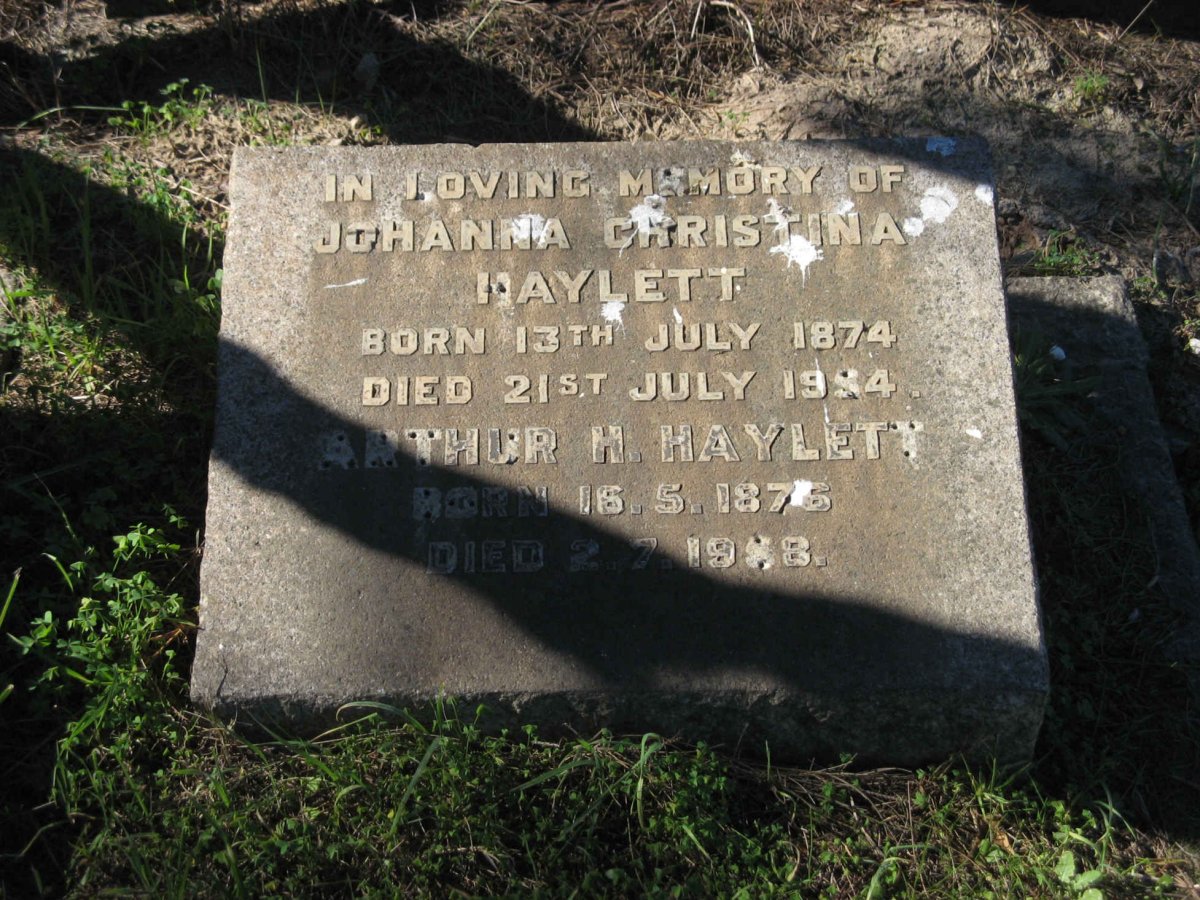 HAYLETT Johanna Christina 1874-19?4 :: HAYLETT Arthur H. 1876-19?8