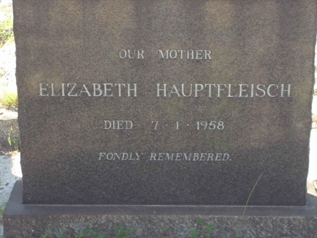 HAUPTFLEISCH Elizabeth  -1958