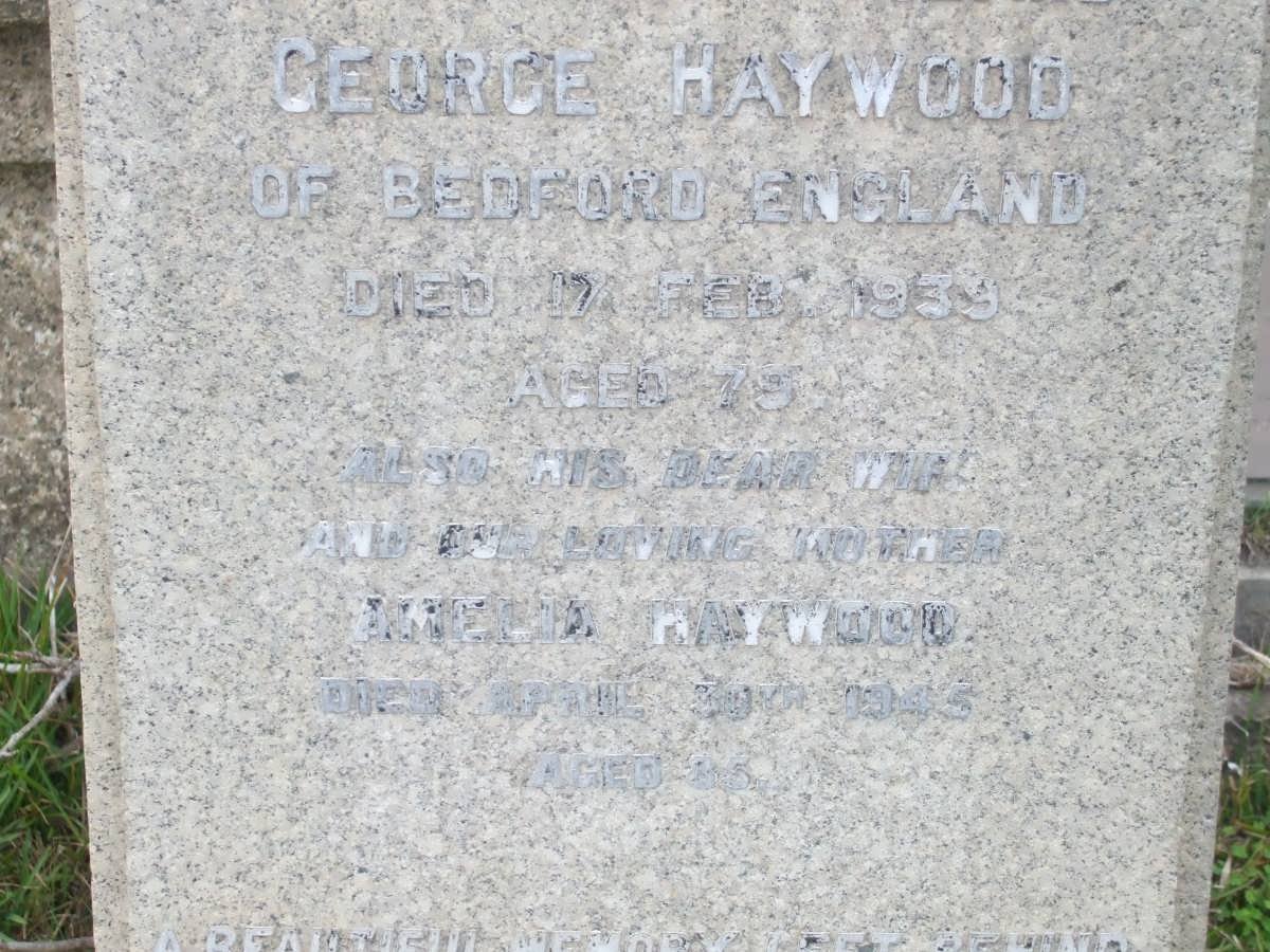 HAYWOOD George -1939 &amp; Amelia -1945
